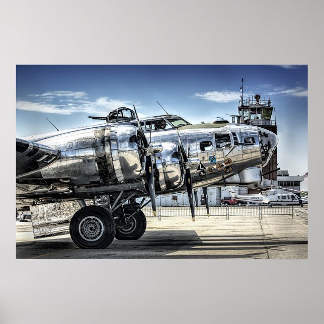 Klassisk b-17-wwii-bombare poster (Framsidan)