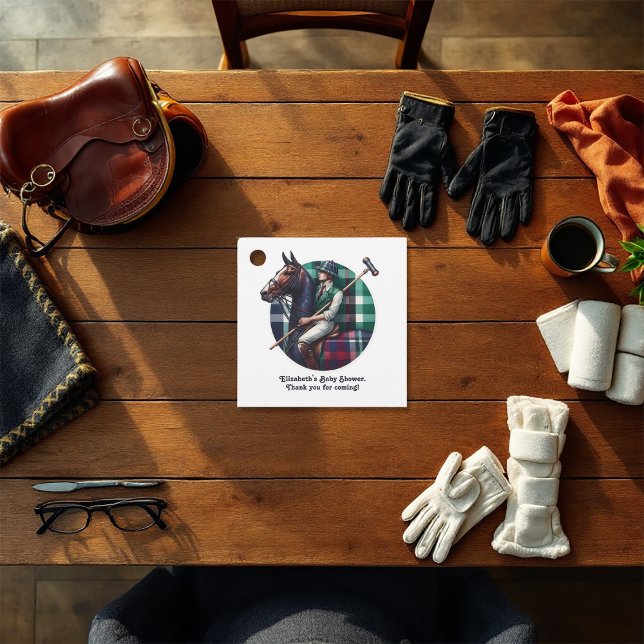 Klassisk babykläder för diskettenhet gåvor etiketter (Classic Preppy Charm Baby Shower Favor Tags)