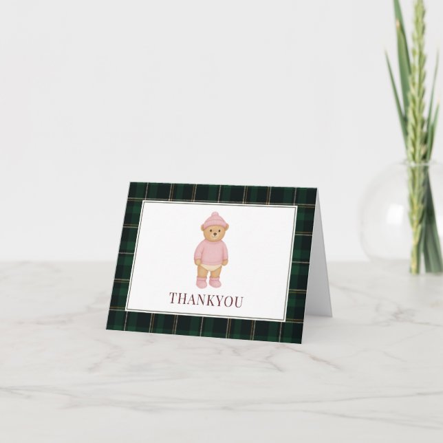 Klassisk babystövel för Rosa av färskvara Tack Kort (Framsida)