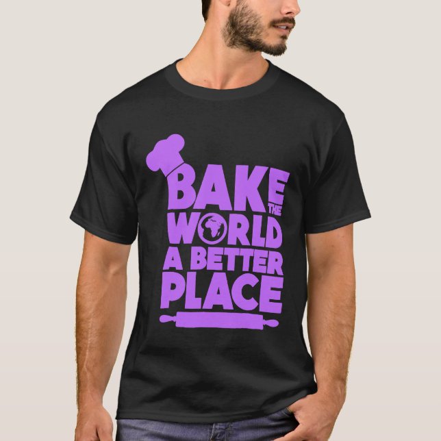 Klassisk baking T Shirt Rolling Pin Chefs Hat (Framsida)