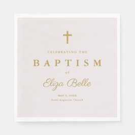 Klassisk baptism Guld Glitter Kor Pappersservett
