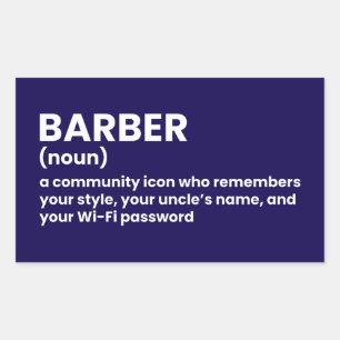 Klassisk Barber Definition Sticker Rektangulärt Klistermärke