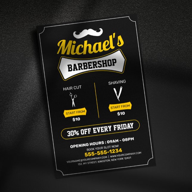 Klassisk Barbershop Hair cut Shaving Barber Shop Flygblad (Skapare uppladdad)