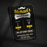 Klassisk Barbershop Hair cut Shaving Barber Shop Flygblad<br><div class="desc">Ge i din barbershop, ett klassiskt och professionell utseende med den här flygbladen för anpassade som fångar öga! Den här utformningen har ett tidslöst system för svart och gult färg med tydlig och koncis service- och prisinformation. Perfekt för att locka nya kunder och öka ditt varumärke. Anpassa enkelt den här...</div>
