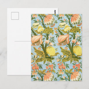 Klassisk Barock Blommig Frukt Damask Tyg Vykort