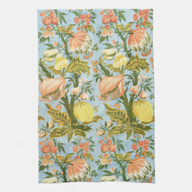 Klassisk Barock Blommig Frukt Damast Tyg Kökshandduk (Vertikal)
