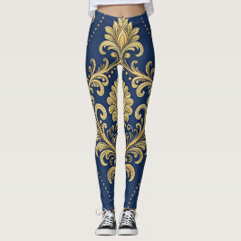 Klassisk Barock Ornamenterad Guld Leggings