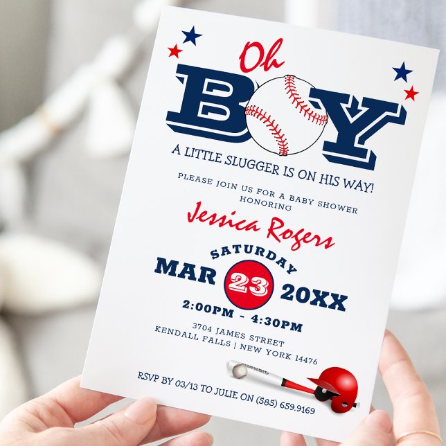 Klassisk baseboll Oh pojke baby shower Inbjudningar (Skapare uppladdad)