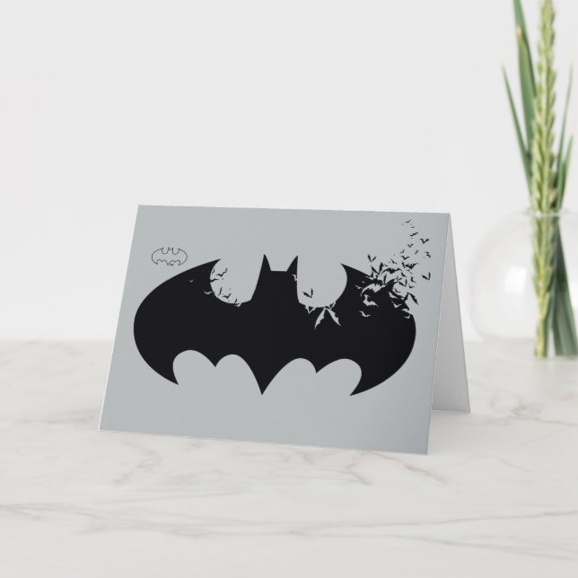 Klassisk Batman-Logotyp upplöst i Fladdermöss Kort (Framsida)