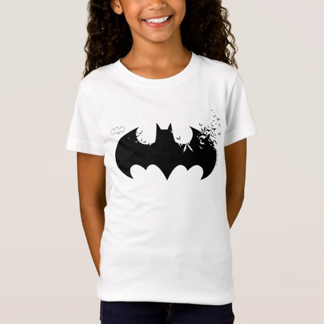 Klassisk Batman-Logotyp upplöst i Fladdermöss T Shirt (Framsida)