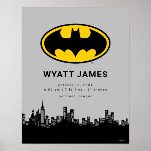 Klassisk Batman-symbol Ny statistik för barn föd Poster
