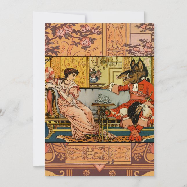 Klassisk Beast, stekfärgstecken Inbjudningar (Baksida)