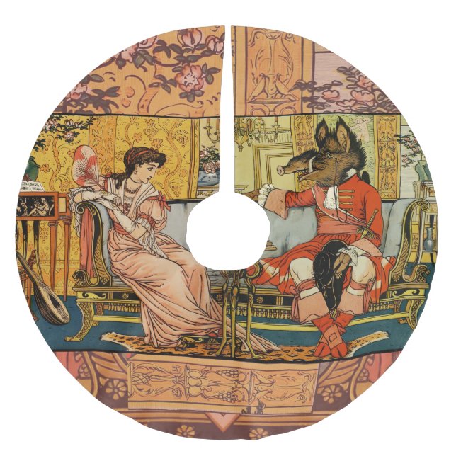 Klassisk Beast, stekfärgstecken Julgransmatta Borstad Polyester (Framsidan)