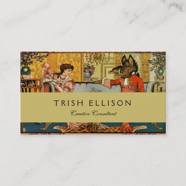 Klassisk Beast, stekfärgstecken Visitkort (Framsida)