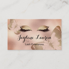 Klassisk Beige Brun Glitter Ögonfrans Fjäril Visitkort