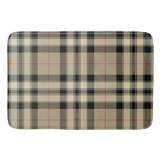 Klassisk Beige Och Svart Kaledoskt Rutigt Mönster Badrumsmatta