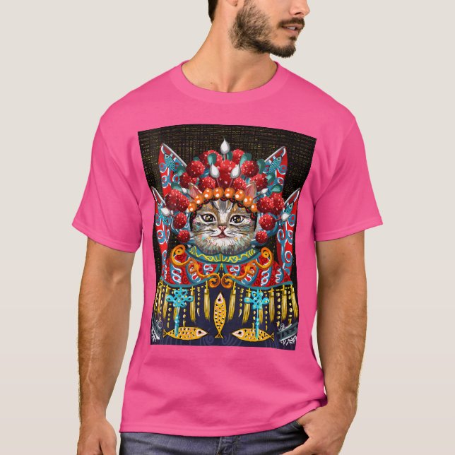 Klassisk Beijing Opera Cat Drama T Shirt (Framsida)