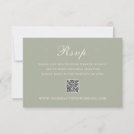 Klassisk beräknad Grönt QR-kod Elegant bröllop OSA Kort