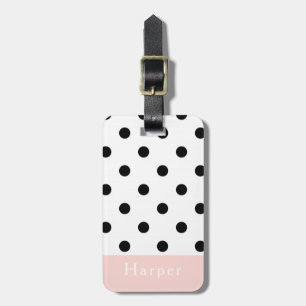Klassisk Big Spots Black Monogram Luggage Tag Bagagebricka