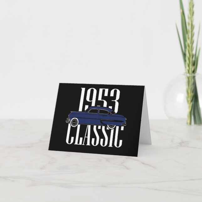 Klassisk bil 1953 helgkort (Framsida)