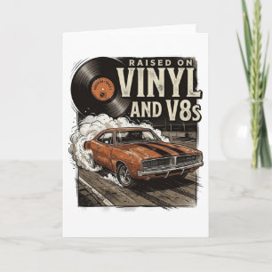 Klassisk bil-älskare Uppvuxen På Vinyl och V8s T-s Kort