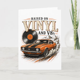 Klassisk bil-älskare Uppvuxen på vinyl och V8s T-s Kort