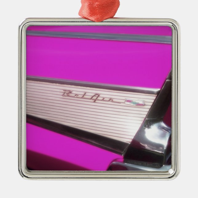 Klassisk bil: Chevrolet Bel Air Julgransprydnad Metall (Framsidan)