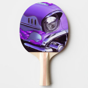 Klassisk bil: Chevrolet med brinnande motorhuv Pingisracket