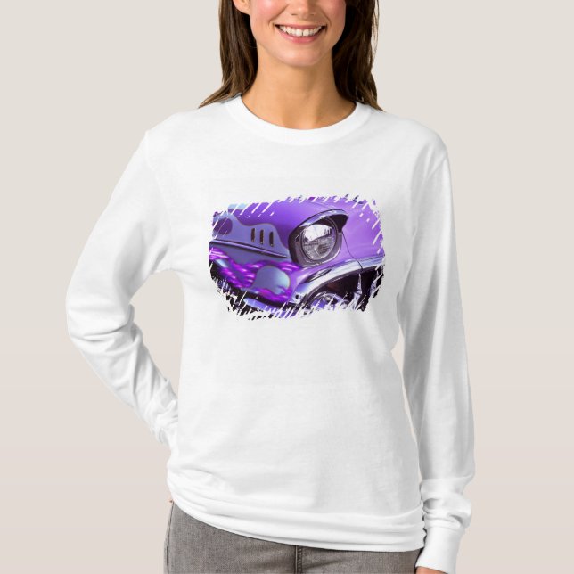 Klassisk bil: Chevrolet med brinnande motorhuv Tee (Framsida)