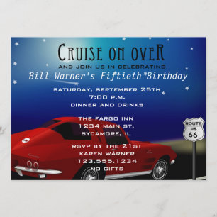 Klassisk bil-cruise-inbjudan inbjudningar