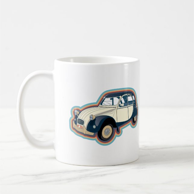 Klassisk bil för Oldtimer 2 CV-fransk Kaffemugg (Vänster)
