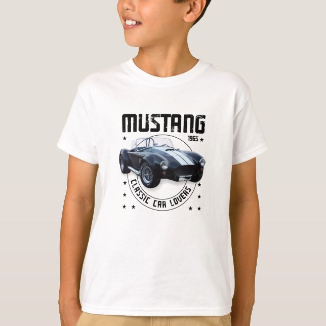 Klassisk bil Mustang 1965 T Shirt (Framsida)