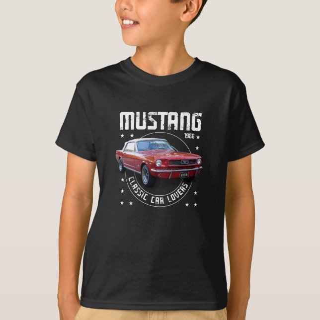Klassisk bil Mustang 1966 T Shirt (Framsida)