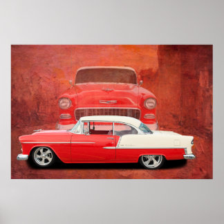 Klassisk bil Poster 1955 1956 Chevy 55 56