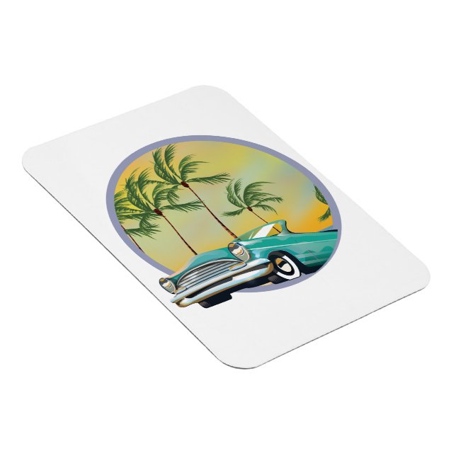 Klassisk bil vid skymning magnet (Högersidan)