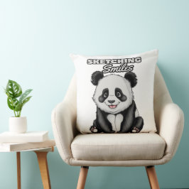 Klassisk bild av svart och vit panda kudde