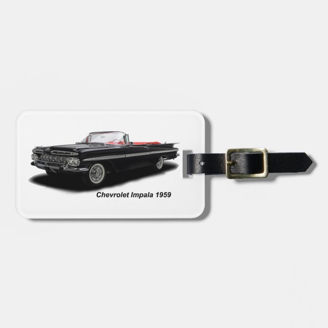Klassisk bildobjekt för bagagetagg med läderband bagagebricka (Horisontell Framsida)