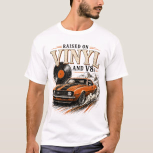 Klassisk bilentusiast Uppvuxen På Vinyl och V8:or T Shirt