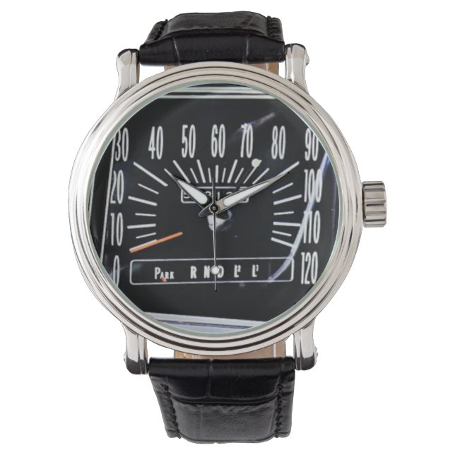 Klassisk bilhastighetsmätare 1968 armbandsur (Framsida)