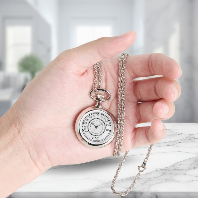 Klassisk bilhastighetsmätare Rev Counter Necklace Armbandsur (A lovely necklace watch perfect for the classic figaro car owner. Just add your initials)