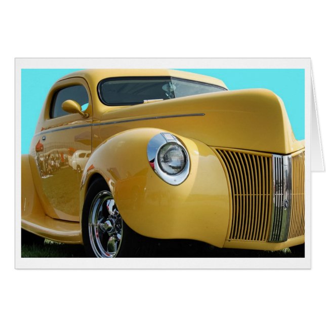 Klassisk bilkonst hälsningskort (Framsidan Horizontal)