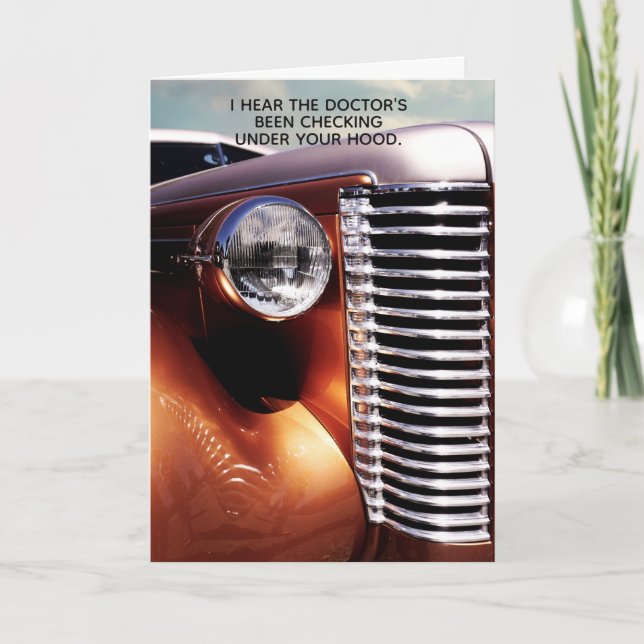 Klassisk bilkontroll under Huva - Skaffa ett kort (Framsida)