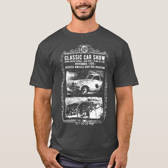 Klassisk bilshow t-shirt (Framsida)