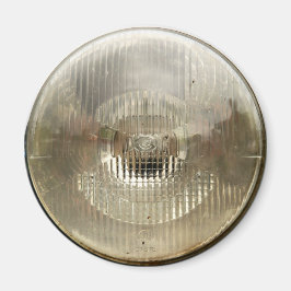 Klassisk bilstrålkastare med rund, genomskinlig gl magnet