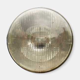 Klassisk bilstrålkastare med rund, genomskinlig gl magnet
