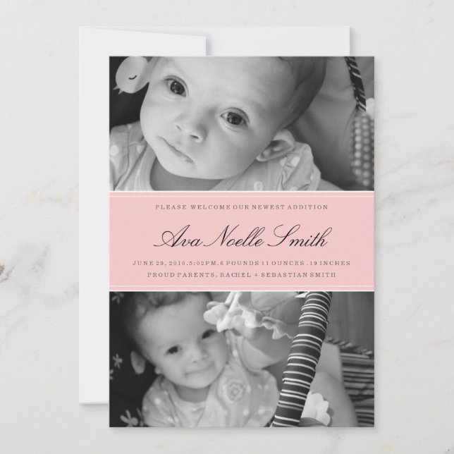 KLASSISK BIRTH-MEDDELANDE MEDDELANDE (Framsida)