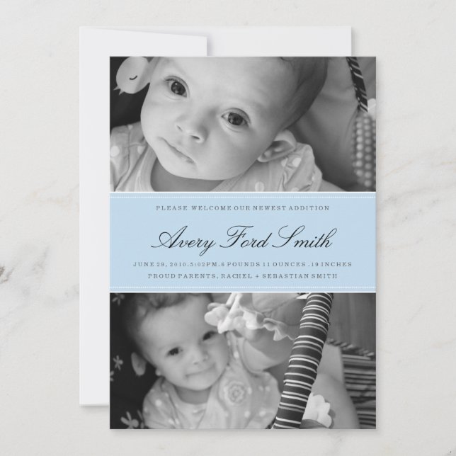 KLASSISK BIRTH-MEDDELANDE MEDDELANDE (Framsida)