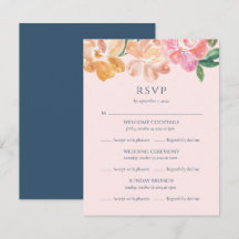 Klassisk Blå Akvarell Blomma Multi Event Bröllop