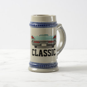 KLASSISK BLÅ BIL FÖDELSEDAG FÖR HONOM ÖLKRUS SEJDEL