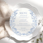 Klassisk blå chinoiserie bröllop round Flat Menu Meny<br><div class="desc">Gå in i tidlös elegans med vårt roliga bohemiska menykort vår/sommaren runt bröllop och visa en härlig utandning av vilda blommor i ljusblå toner. Förbättra din bröllop-matupplevelse med detta sofistikerade tillägg som är designat för att ge firande en känsla av förfining. Perfekt för bröllop-teman som rör orussel, bohemi och utomhusbruk....</div>